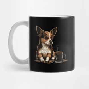 A Cute Dog WIth A Cup Of Coffee Mug